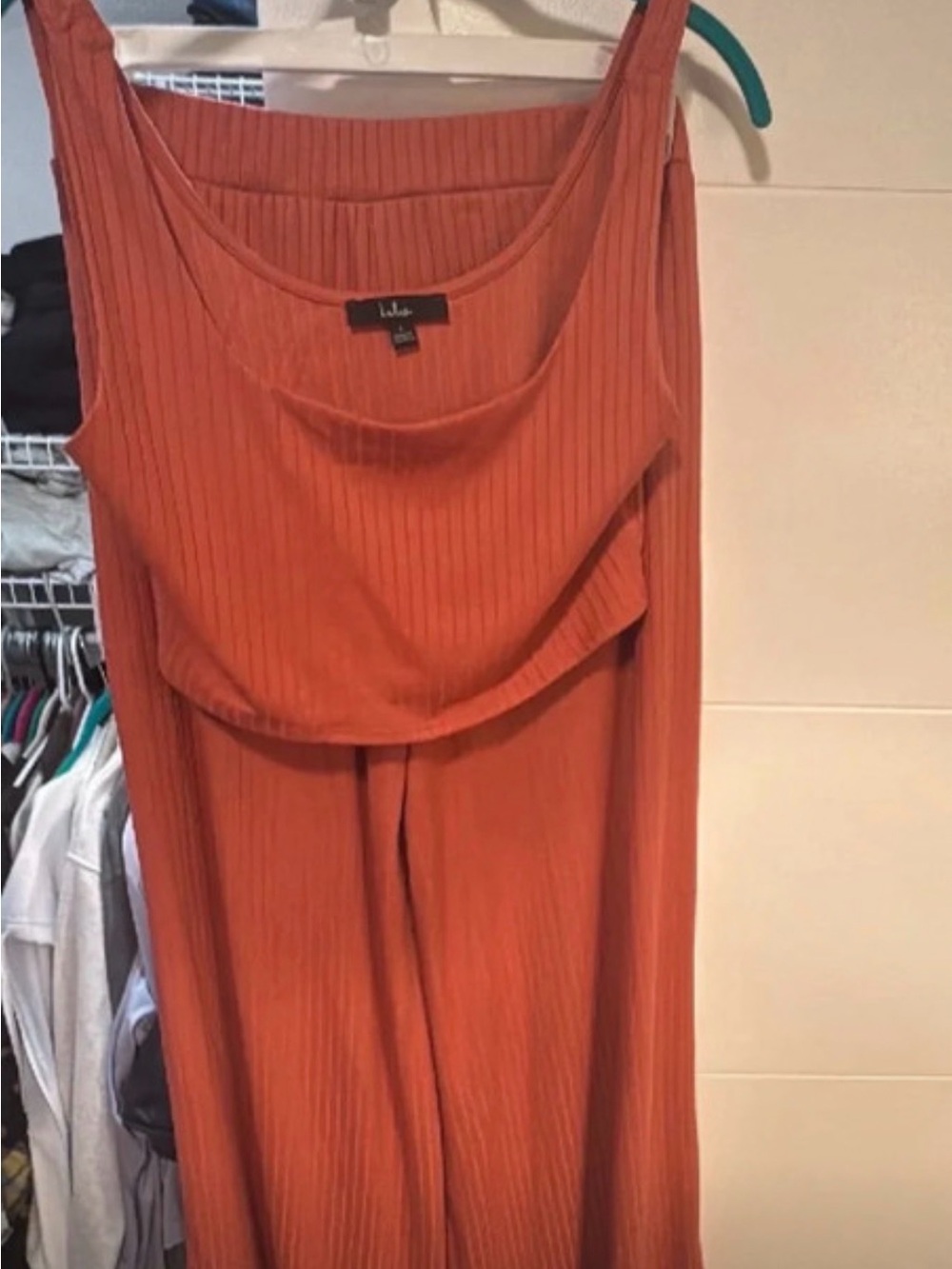 Lulu's Burnt Orange Ribbed Set